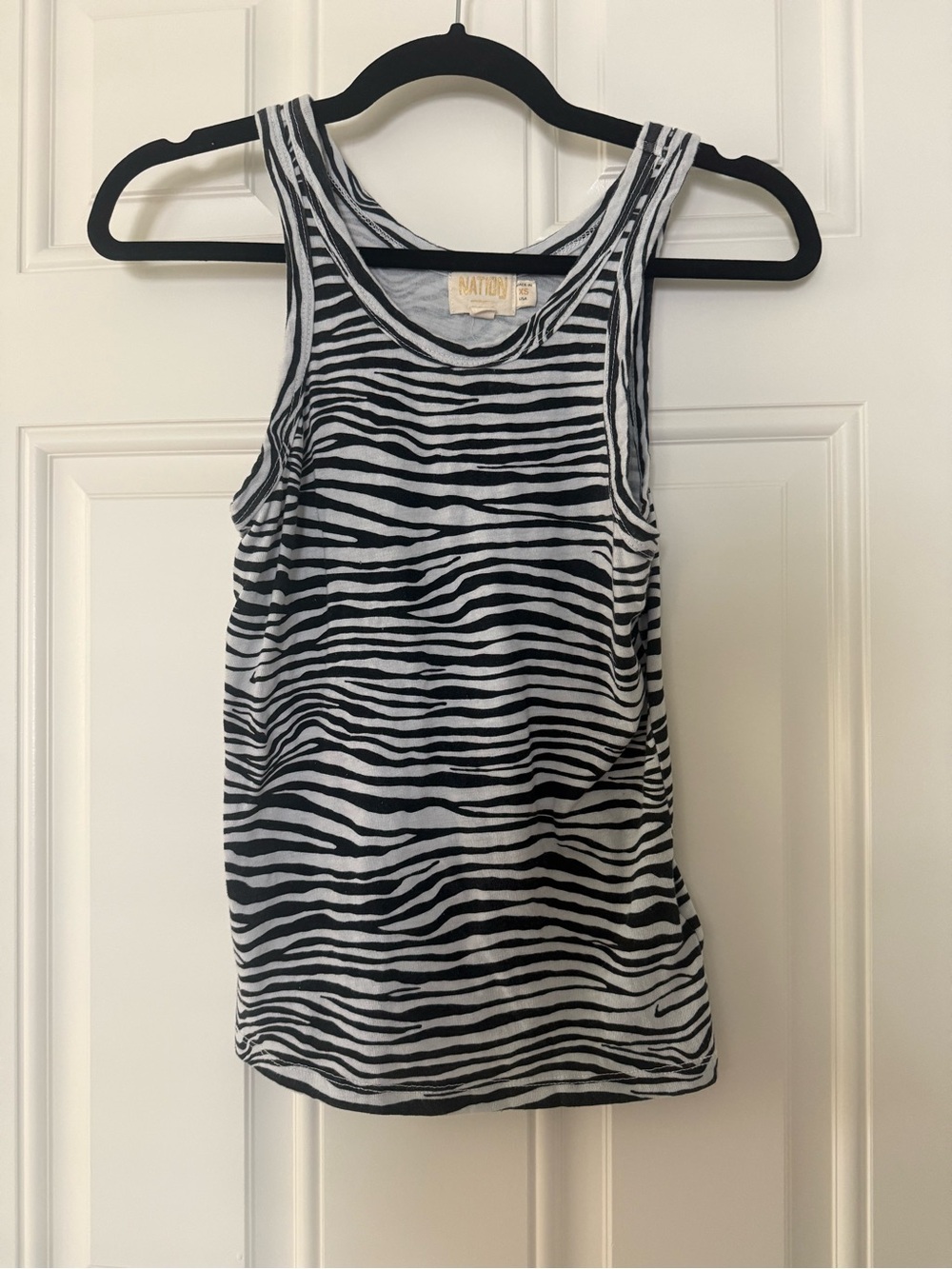 Nation Ltd Black & White Zebra-Print Tank